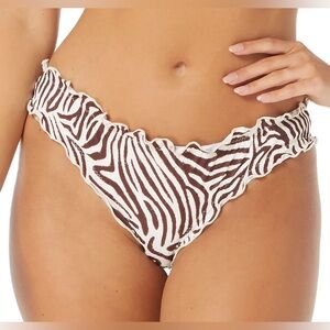 Sundazed‎ Mermaid Zebra Print Ruffled Bikini Bottoms NWT Size XS